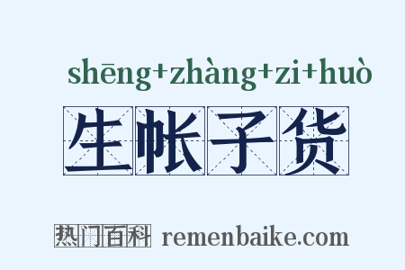 生帐子货是什么意思的图片